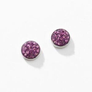 Touchstone Crystal February Birthstone Stud Earrings | Amethyst | Swarovski